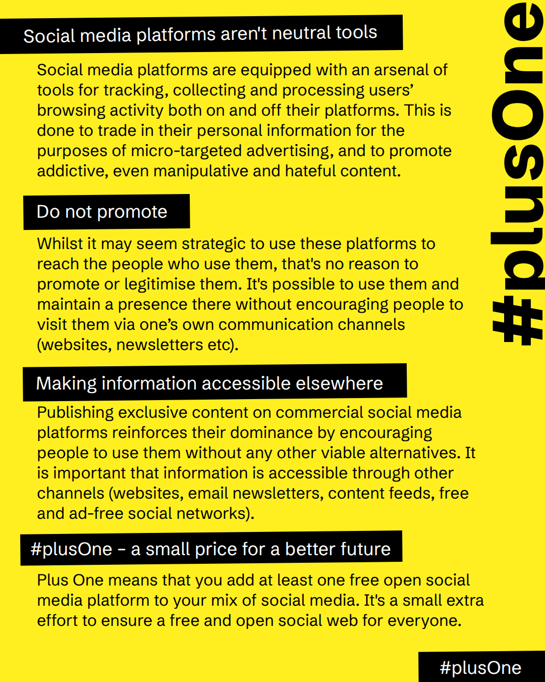 The plus one manifesto