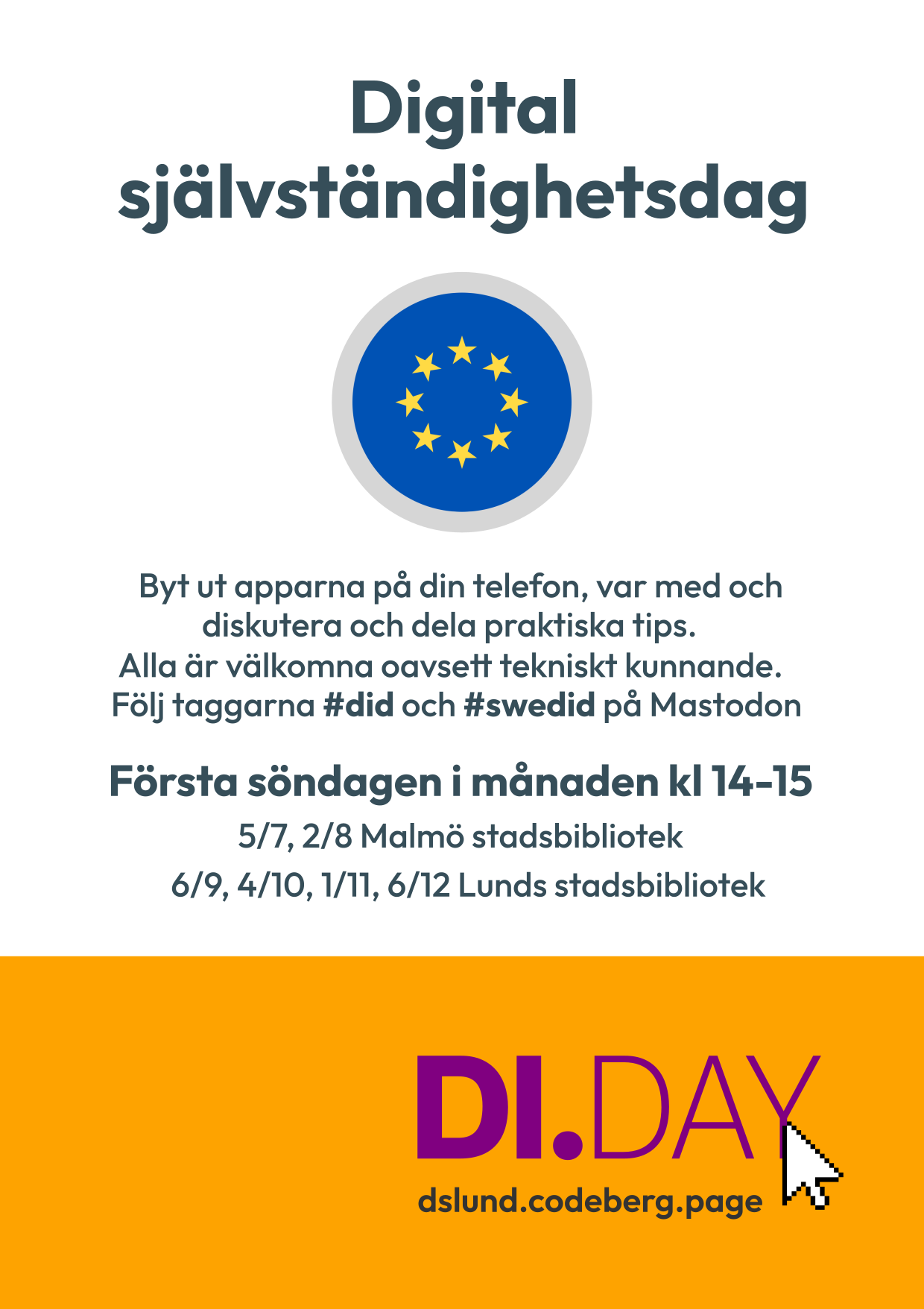 Digital självständighetsdag

Byt apparna på din telefon, var med och diskutera och dela praktiska tips. Alla är välkomna oavsett tekniskt kunnande. 
Första söndagen i månaden kl 14-15

5/7 Malmö stadsbibliotek