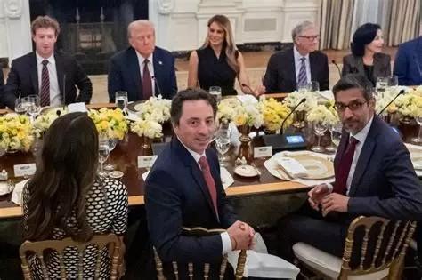 Sergei Brin and Sundar Pachai living it up at the WH.